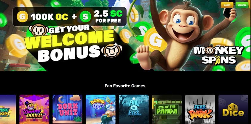 MonkeySpins Homepage