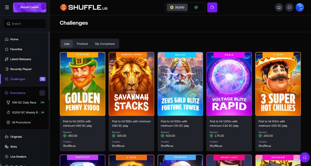 shuffle.us challenges