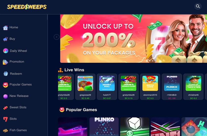 SpeedSweeps Homepage Colorado