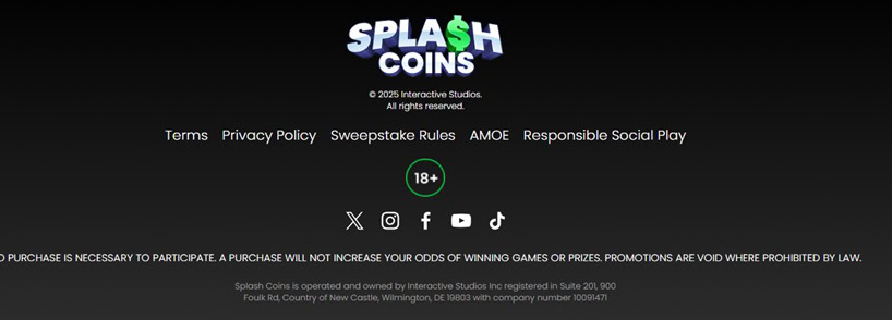 Splash Coins Footer