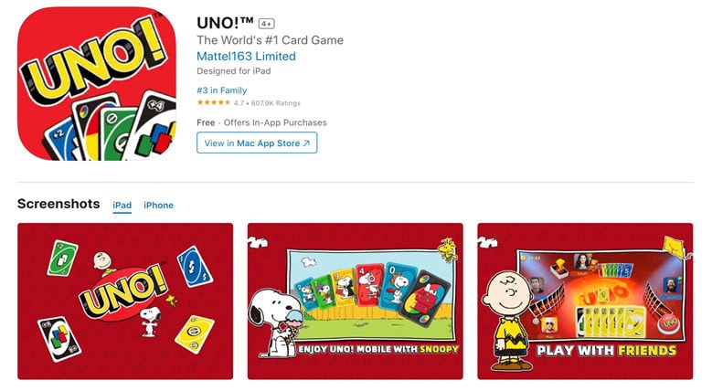 UNO iOS App