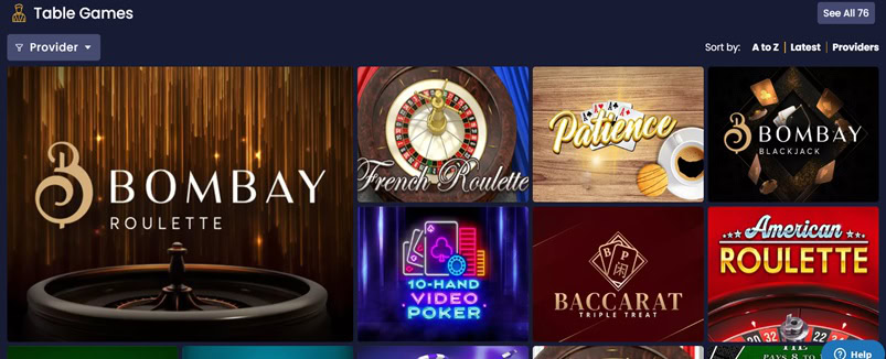 VegasGlory Table Games