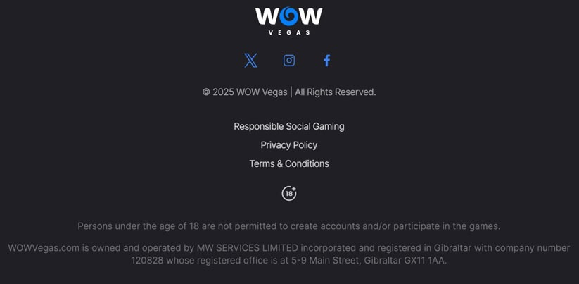 WOW Vegas Footer