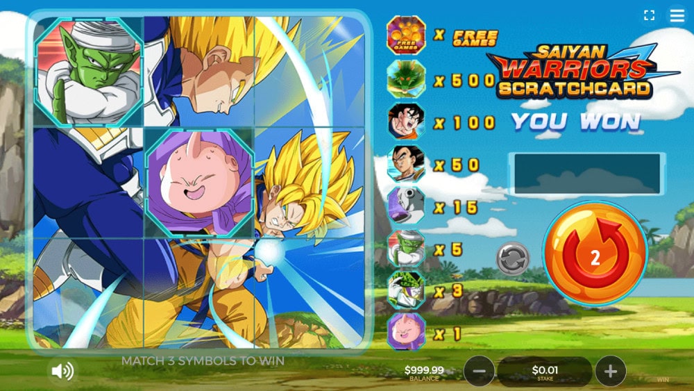 Saiyan Warriors SCRATCHCARD