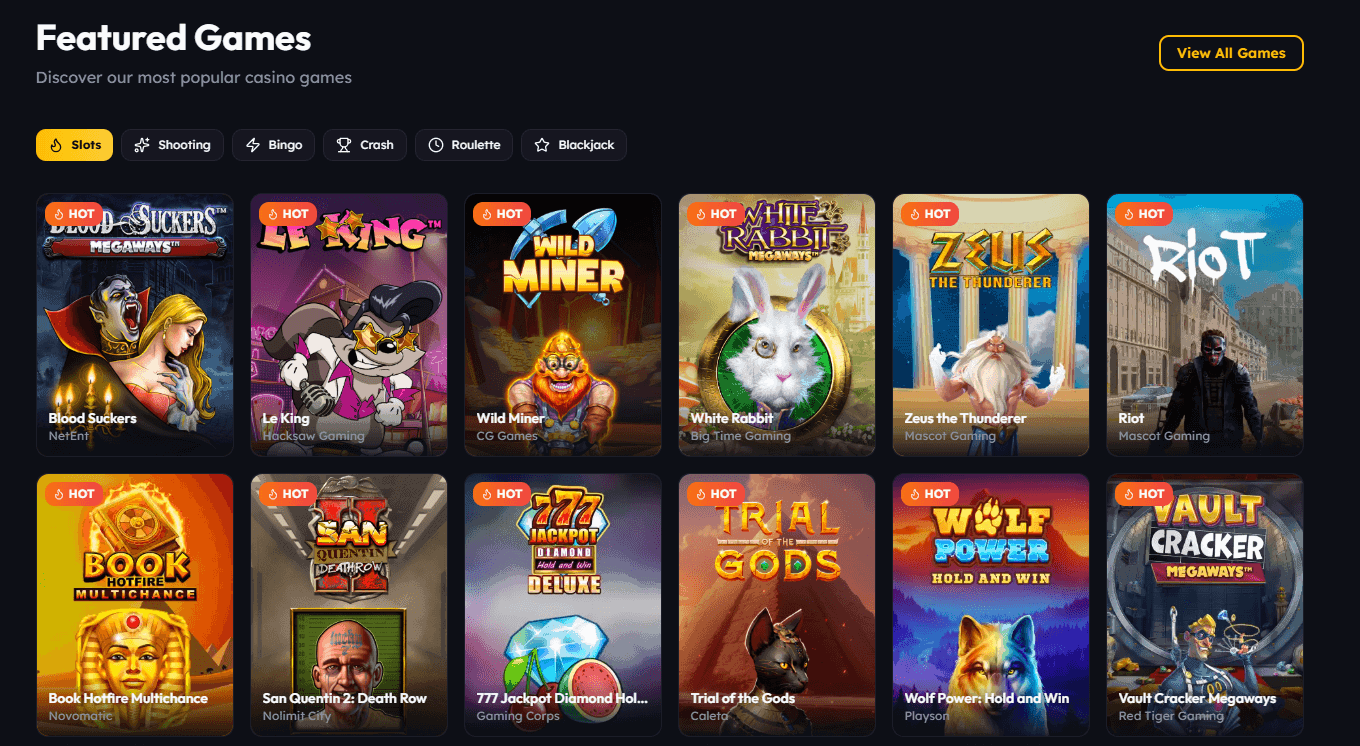 Sweep Las Vegas Featured games