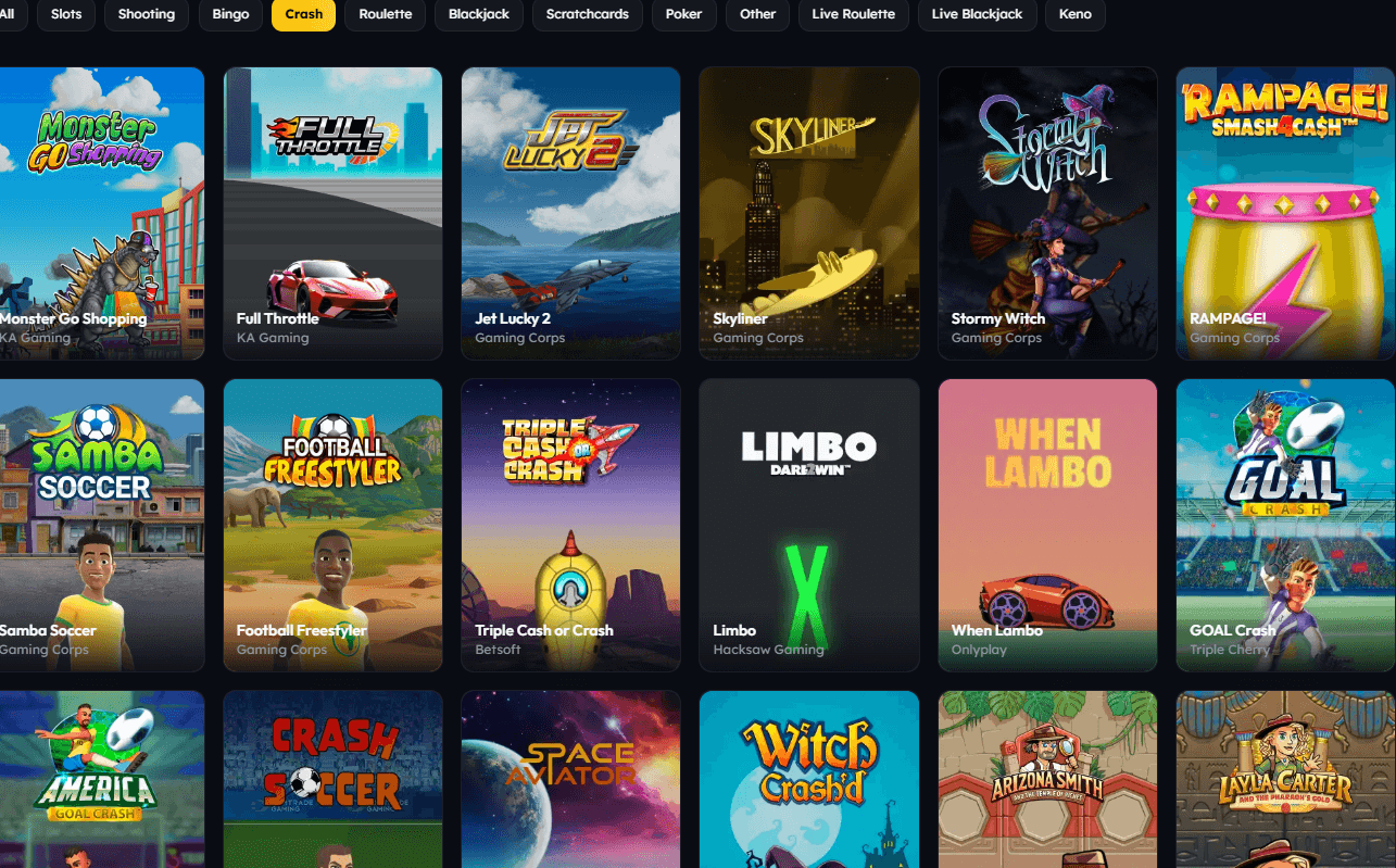 Sweep Las Vegas crash games