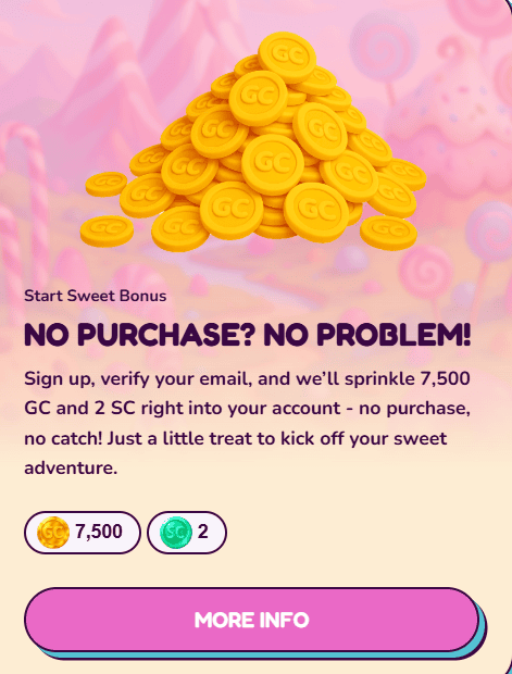 Sweet Sweeps no deposit bonus