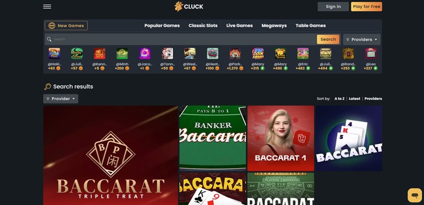 Cluck.us Baccarat