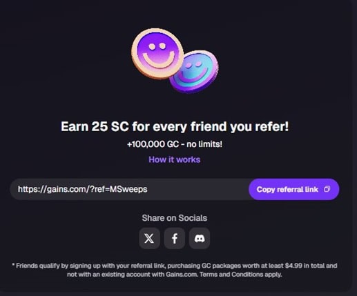 Gains Referral Bonus