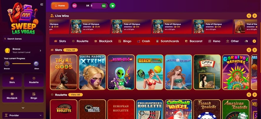 Sweep Las Vegas Homepage