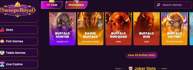 SweepsRoyal Homepage