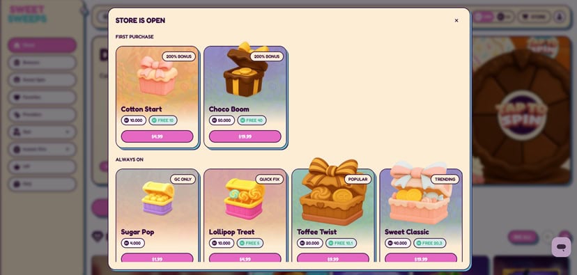 Sweet Sweeps Banking