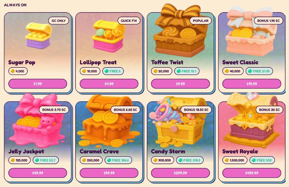 sweet sweeps coin store