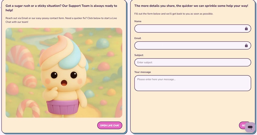 Sweet Sweeps Support