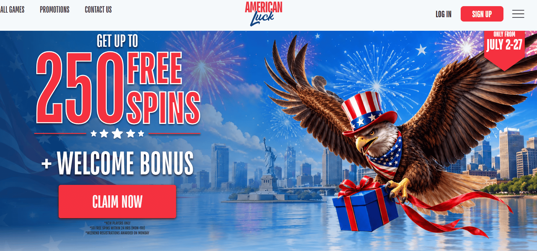 American Luck new landing page