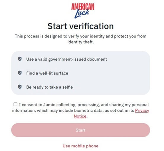 American Luck Verification