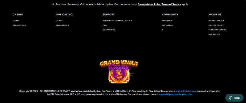 Grand Vault Footer