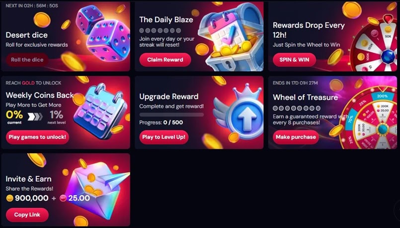 Scarlet Sands Bonuses