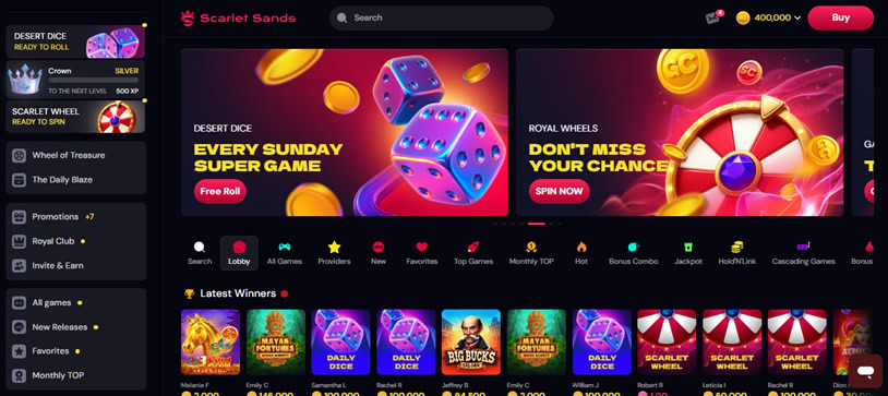 Scarlet Sands Homepage