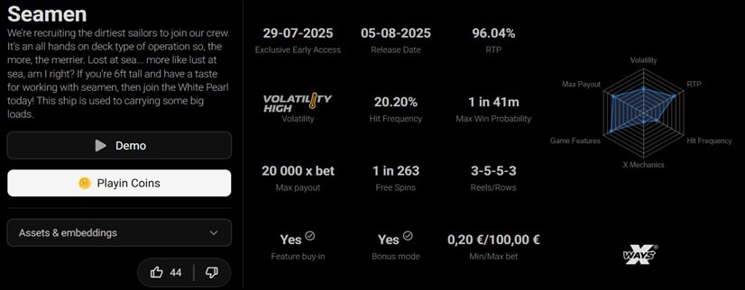 Seamen Slot Info