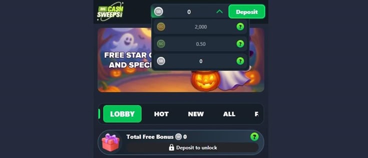 BigCashSweeps Bonus