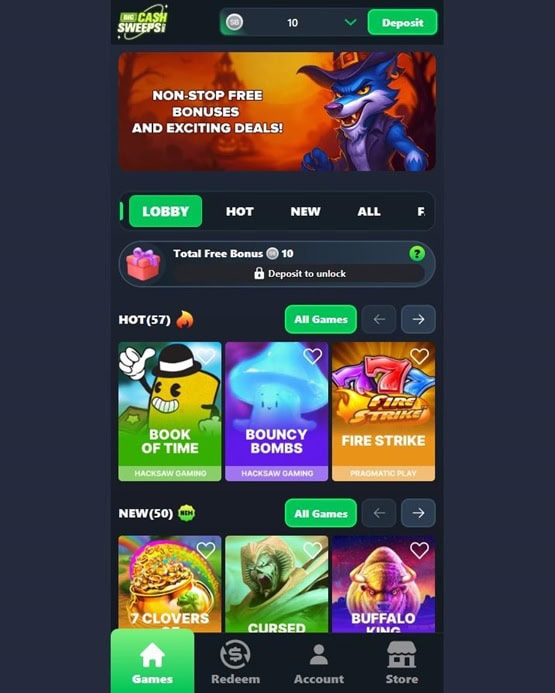 BigCashSweeps Homepage