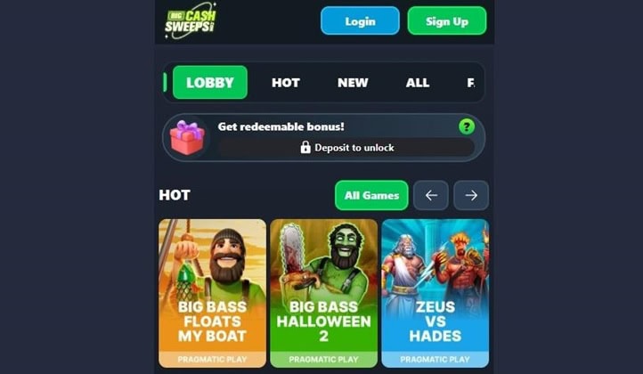 BigCashSweeps UX