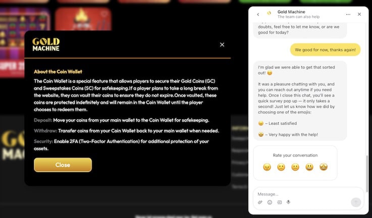 Gold Machine Support