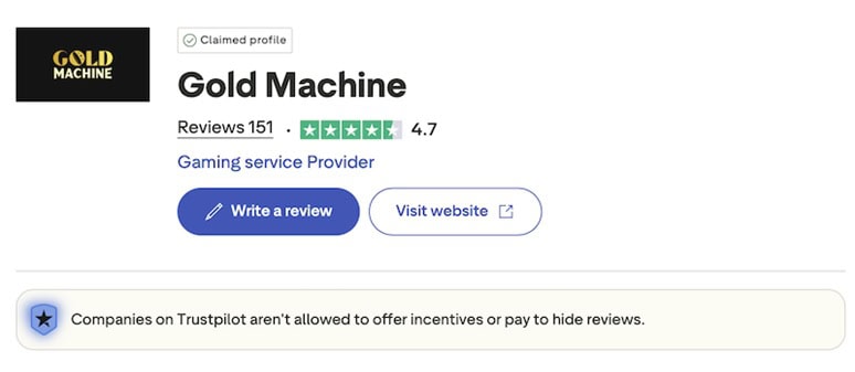 Gold Machine Trustpilot