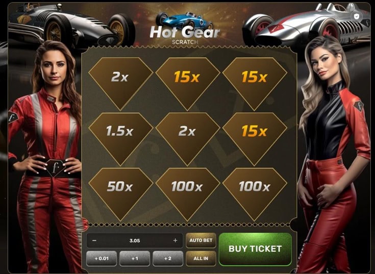Hot Gear Scratch Game