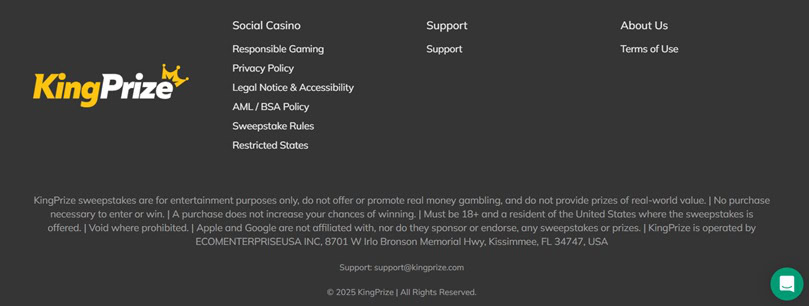 KingPrize Footer