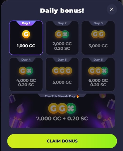 LuckyRush Daily Bonus