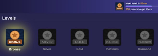 MegaSpinz VIP Levels