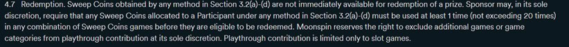 Moonspin Redeem Terms
