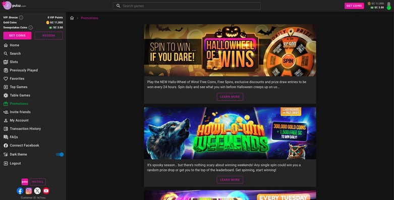 Pulsz Casino Bonuses