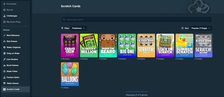 Stake.us Scratch Cards