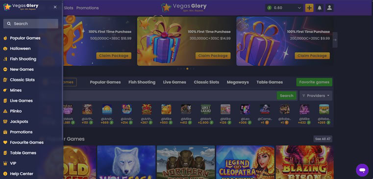 VegasGlory UX