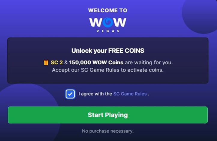 WOW Vegas Free Coins
