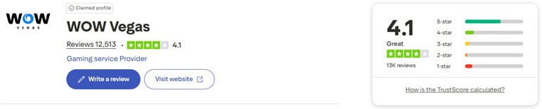 WOW Vegas Trustpilot