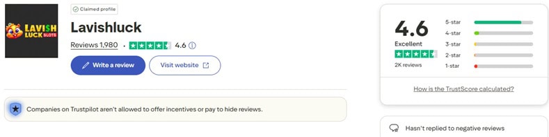 Lavish Luck Trustpilot