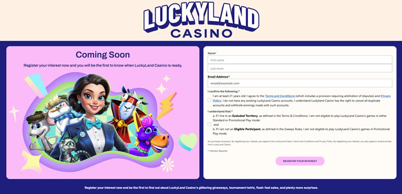 LuckyLand Casino Coming Soon