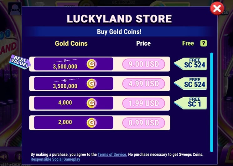 LuckyLand Slots Store