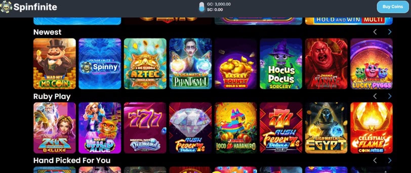 Spinfinite Newest Games