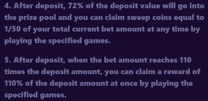 SweepsBlast Deposit Bonus Terms