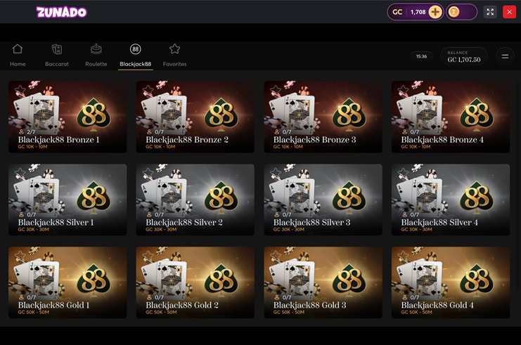 Zunado Blackjack Games