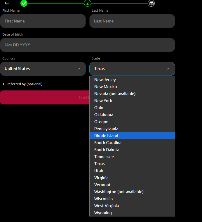 Card Crush Restricted States