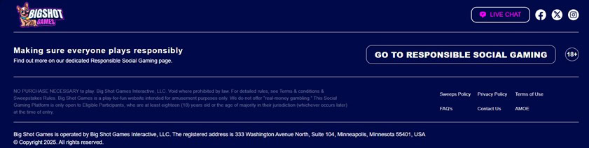 Big Shot Games Footer