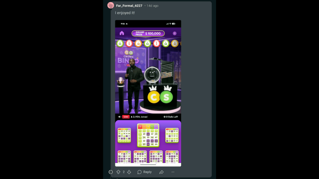 crown bingo live reddit post