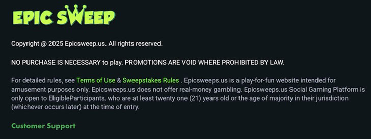 EpicSweep Footer