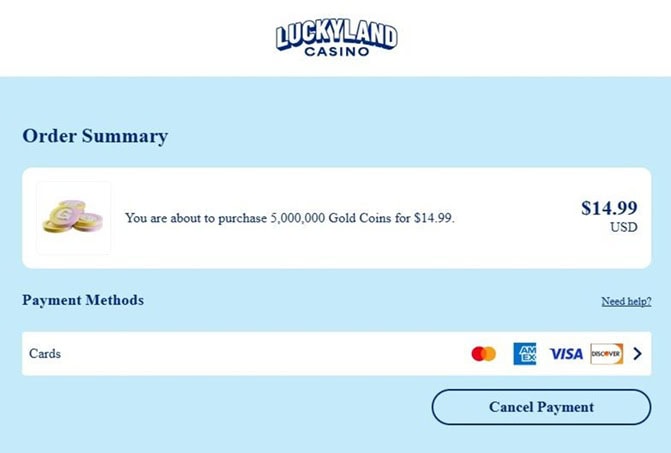 LuckyLand Casino Banking